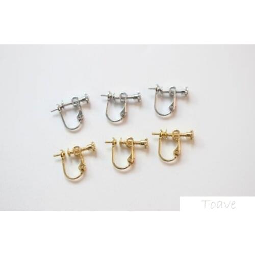 Color-protected copper plated 18k true gold material can stick single-hole pearl ear clip earless earrings make material diy