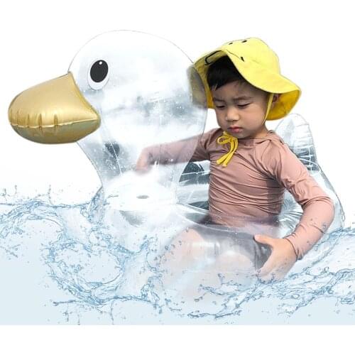 Kids Summer Duck Shape Swimming Pool Floating Rafts Swim Ring Circle Cushion Outdoor Sports Accessories