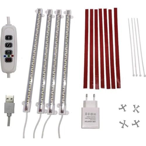 DIY 200W 192LED 4Head USB Grow Light Full Spectrum Hydroponic Planting Lamp Warm White LED Indoor Seeding Flower Bloom Lighting