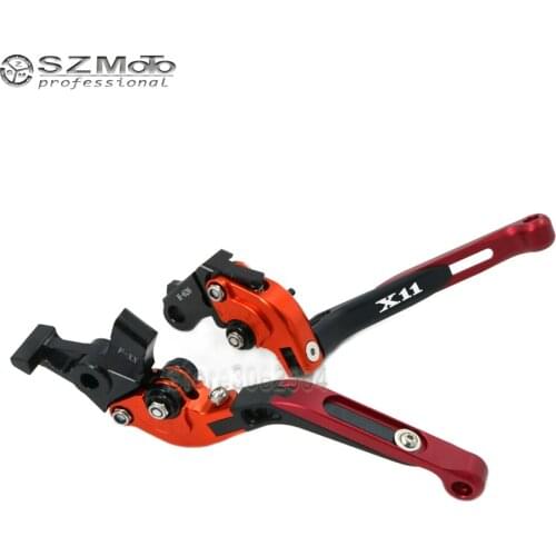 For HONDA X-11 X11 1999-2002 2001 2000 Motorcycle Accessories Folding Extendable Adjustable Brakes Clutch Levers With LOGO CNC