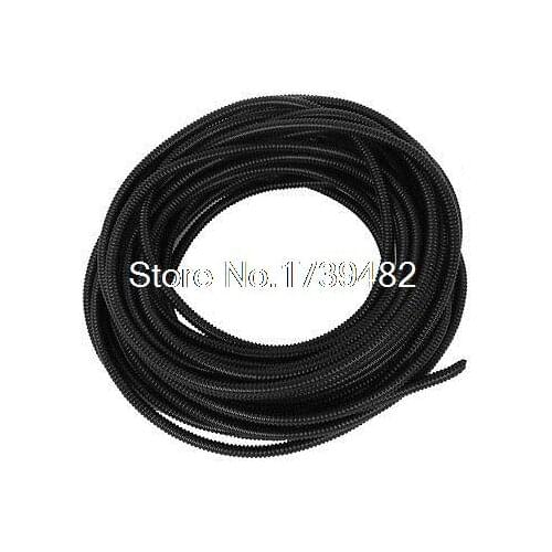 5mm x 7mm Dia Flexible Insulated Corrugated Conduit Tube Tubing Pipe Black 15M
