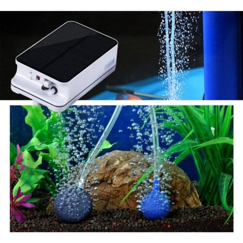 Aquarium Oxygen Pump Portable Solar Powered Air Pump Rechargeable Battery Pond Aerator Outdoor Fishing Fish Water Pump Tank