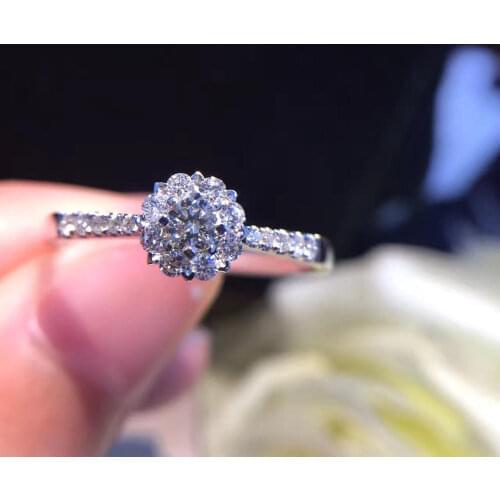 Natural Diamond Ring 18k Pure Gold Wedding Real 750 Solid Classic Trendy Women Hot Selling Present Customizable Party 2020 New