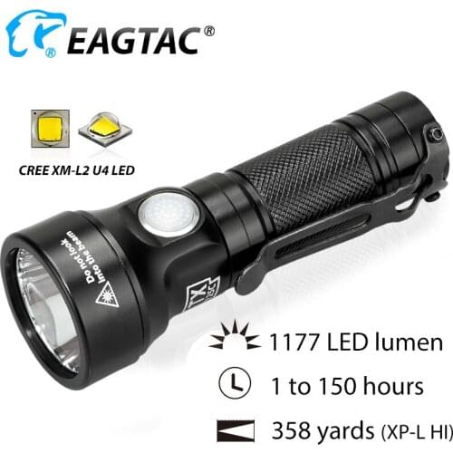 EAGTAC TX25C Ultra Compact EDC Flashlight 1177 Lumens Long Distance CR123A Porcket Light Side Switch Clip Magnetic Tailcap