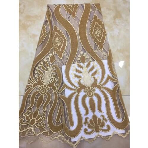 Good looking design YG-610 special 5 yards/pcs embroidered African french lace net tulle fabric with super quality