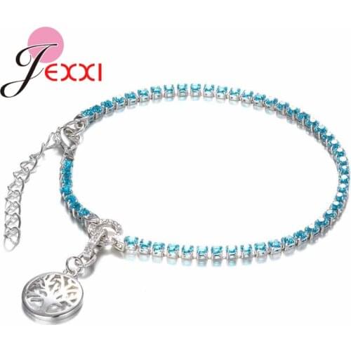 Hot Sell Fine Adjustable Bracelet With 925 Sterling Silver SilverRound Tree Pendant Preety Accessories For Young Ladies Girls