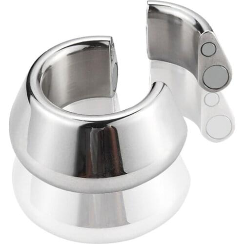 Magnet Penis Ring Clamp Male Chastity Training Device Stainless Steel Cockring Dick Scrotum Crusher Stretcher Sex Toys For Men