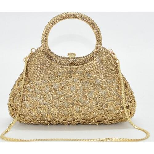 Metal Hollow Crystal Clutch Bag Ladies Evening Clutch Luxury Handbag Ladies Bag Designer Elegant