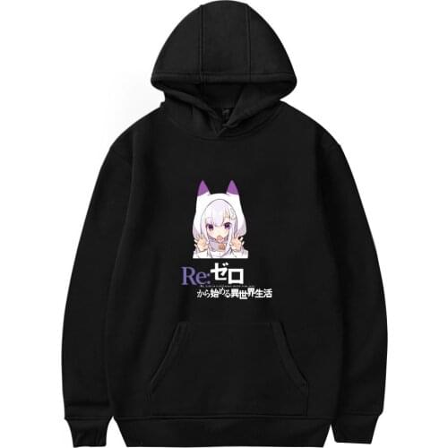 Re:Life in a different world from zero Hoodie Sweatshirt Men/Women Kpop Sweatshirt Fashion Harajuku Hoodies Mens Hip Hop Tops