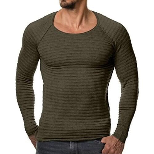 Mens Sweaters 2021 Autumn Winter New Knitted Sweater Men Long Sleeve Striped Sweaters Solid Slim Fit Men Pullover Sueter Hombre