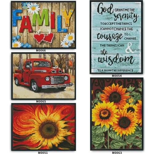 11CT Stamp Print Cross Stitch Kits DIY Positive Needlework Decor 30 X 40cm Still Life Series Kit Home Decoration Wall Art