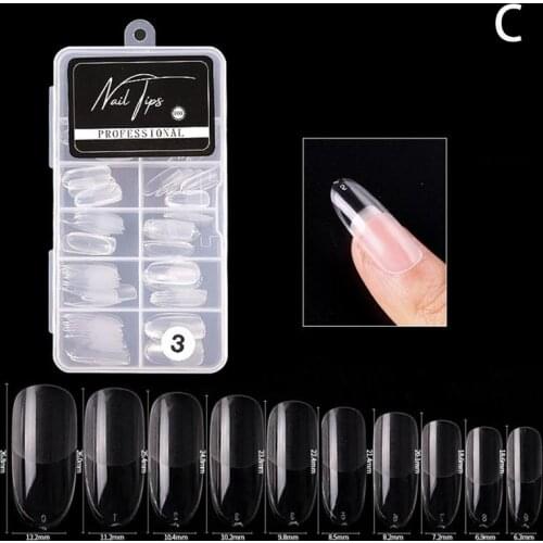 Fake Nails Transparent False French Nail Tips Artificial Acrylic Ballerina Coffin Manicure Design Set DIY Tool