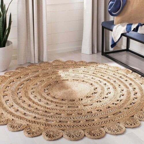 Rug Natural Jute Carpet Living Room Imported Hand-woven Floor Mat Ethnic Style Sofa Coffee Table Rugs