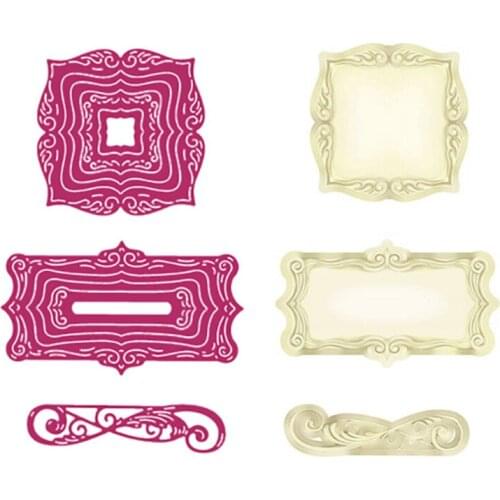 Fancy Labels Metal Cutting Dies Scrapbook Diary Decoration Stencil Embossing Template Diy Greeting Card Handmade 2021 New