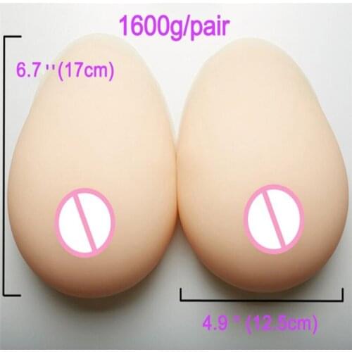 New New 1600g Realistic Silicone Breast Forms for Crossdresser Transvestite Drag Queen Fake Boobs Mastectomy Health Enhancer