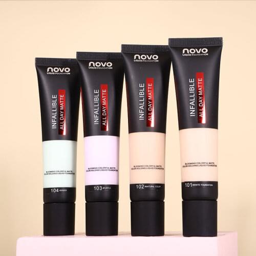 Novo 4 Colors Makeup Liquid Concealer Tube Contour Concealer Face Dark Eye Circle Cover Cream Cosmetics Foundation TSLM1