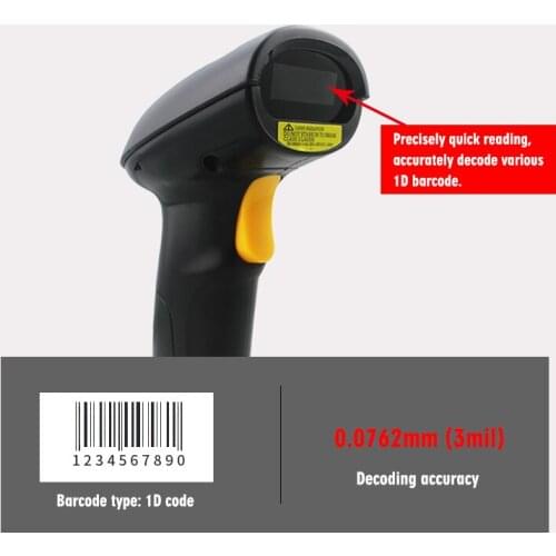 Handheld 1D Laser USB Barcode Scanner HS-6100