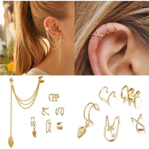 Simple Fake Cartilage Ear Cuff Non-Piercing Ear Clip Earrings for Women Men Personality Holeless Clips Jewelry Accessories