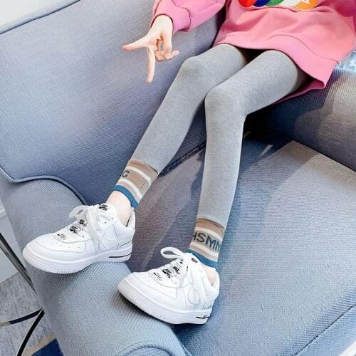 Springs Sports Leggings For Girls Solid Colors Trousers Stripe Girl Leggings Children Casual Pants Cotton Baby Leggings