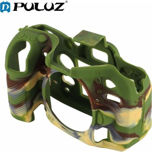 PULUZ Cover Case for Nikon D7200/ D7100 Soft Silicone Rubber Camera Protective Body Cover Case Skin Camouflage Yellow Camera Bag