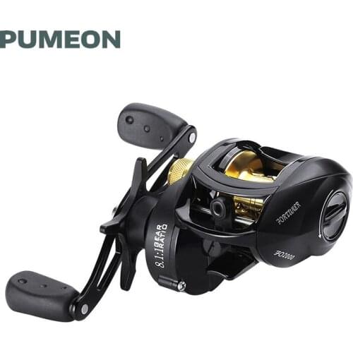 PUMEON Fishing Reel 8.1:1 Gear Ratio 12+1 Bearings 8KG Max Drag Magnetic Brake System Baitcasting Reel Fresh/Saltwater Wheels