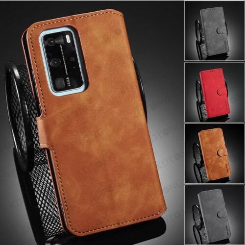 Luxury Ultra thin Flip Leather Case For HUAWEI Mate 40 30 20 P40 P30 P20 Pro Plus Lite 5G Retro With Card Pocket Magnetic Cases