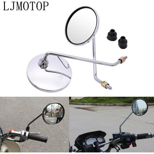 Silver motorcycle mirrors rearview Side Mirror round mirror 8mm/10mm For KAWASAKI KLX 150 250 KLX250 KLX 450R KDX 125 250