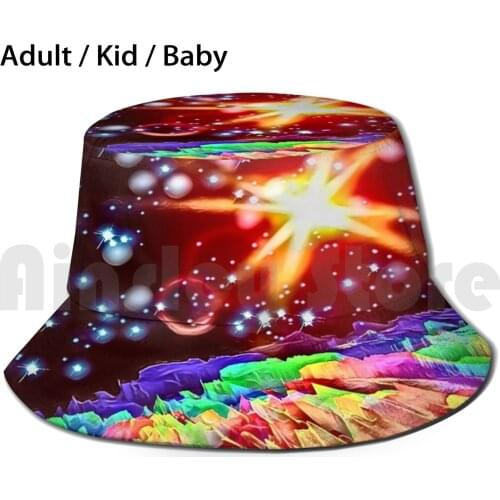 Vibertrillax Sun Hat Foldable UV Protection Planet Vibertrillax Galaxia Mystica Galactic World Landscape Space Art