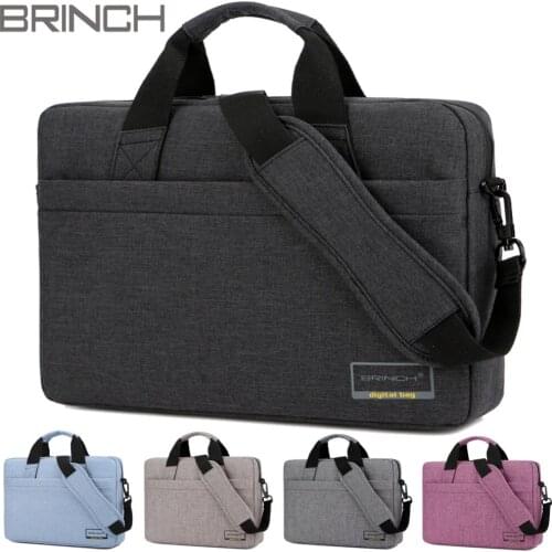 Brinch 13 13.3 14 15 15.6 Inch Solid Waterproof Nylon Laptop Notebook Bags Case Briefcase Messenger for Men Women Business