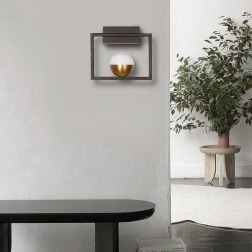 Lamplo Modern 4W Minimalist Globe LED Wall Lamp Nordic Whitr Acrylic Black Brass Wall Light Bedside Light Bedroom Office Decor