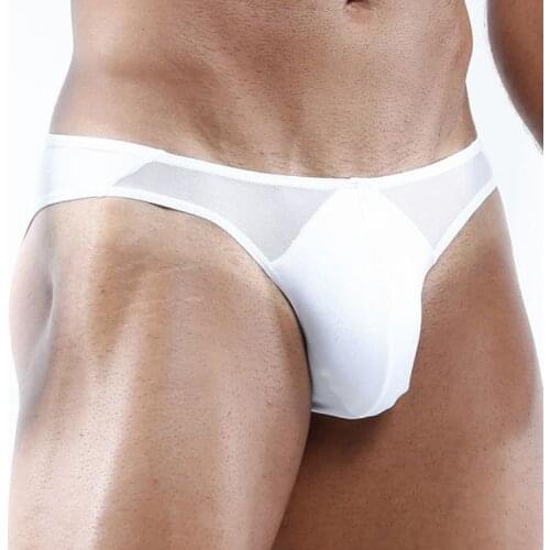 The new mens briefs are close-fitting U bump bag with thin and high elastic gauze mesh and sexy transparent briefs
