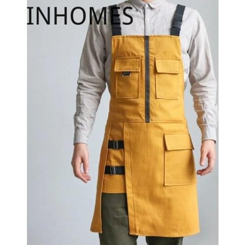 Free Custom Logo Apron Cowboy Men Women Restaurant Flower Work Barista Milk Coffee Barber Shop Chef Beauty Nails Studios Uniform