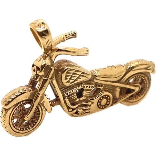 Unisex 316L Stainless Steel Cool Big Motorcycle Biker Classic Pendant Chain