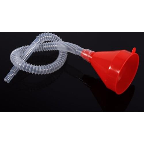 Universal Car Motorcycle Truck Vehicle Plastic Filling Funnel with Soft Pipe Spout Pour Oil Tool Petrol Diesel Car Styling
