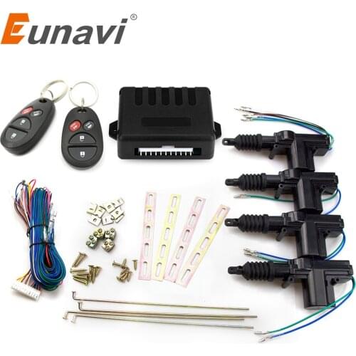 Eunavi Universal Car Power Door Lock Actuator 12V Motor (4 Pack) Car Remote control Central Locking Keyless Entry System