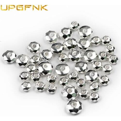UPGFNK Natural Stone Silvers plating Hematite beads 3/4/6/8/10mm Flat Round spacer Loose beads for Jewelry Making DIY bracelet