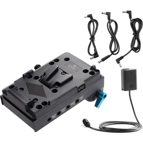 V Mount V-lock Plate with DMW-DCC12 Dummy Battery Adapter for BMCC BMPCC for Panasonic GH3 GH4 Camera for Monitor Audio Recorder