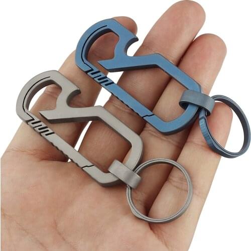 Titanium Alloy Hanging Titanium Key Chain EDC Buckle Outdoor Multi Tools Bottle Opener