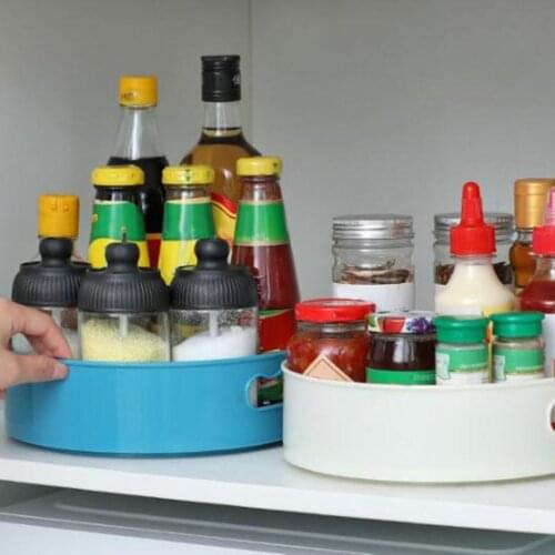 360° Rotating Spice Rack Organizer Seasoning Holder Kitchen Storage Tray Home Supplies for Bathroom Cabinets Organizer