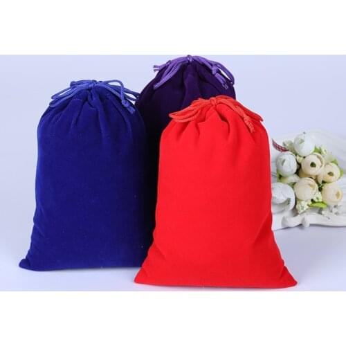 10Pcs Coloful Velvet bag Jewelry Packing Velvet Drawstring Pouches Gift Bags