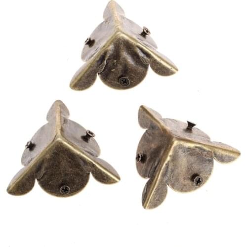12pcs 30MM Antique Brass Jewelry Wine Wood Box Corner Protector Guard Metal Crafts Decorative Bracket Furniture Hardware