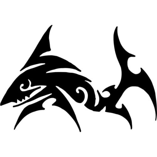 15.2*10.5CM Tribal Shark Vinyl Car Sticker Fish Hawaii Surf Cool Personality Cartoon Decal C4-0825