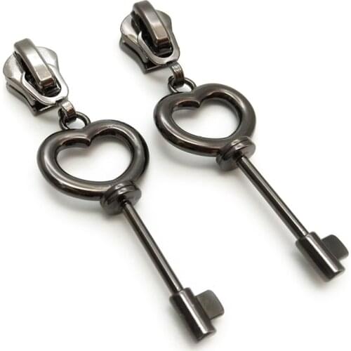 5# 8# Gun Black Zipper Sliders Replacement Zipper Puller for Metal Nylon Resin Zip Bag Jacket Zip Head Pull DIY Sewing Accessory