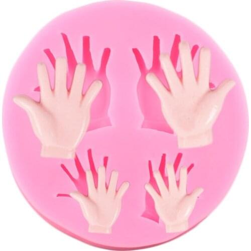 Baby Hand Foot Silicone Molds Chocolate Candy Clay Mold Cake Baking Baby Birthday Cupcake Topper Fondant Cake Decorating Tools