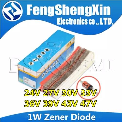 100pcs 1W Zener Diode 24V 27V 30V 33V 36V 39V 43V 47V 1N4749A 1N4750A 1N4751A 1N4752A 1N4753A 1N4754A 1N4755A 1N4756A