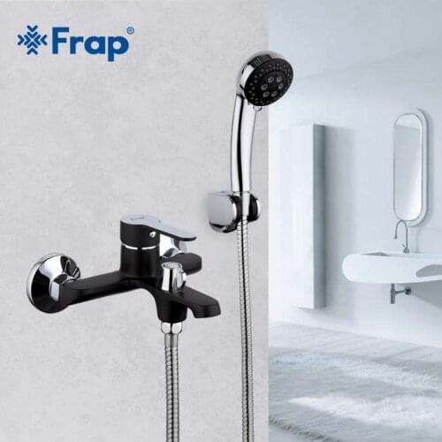 Frap Black Bathroom Shower Brass Chrome Wall Mounted Shower Faucet Shower Head sets black F3242