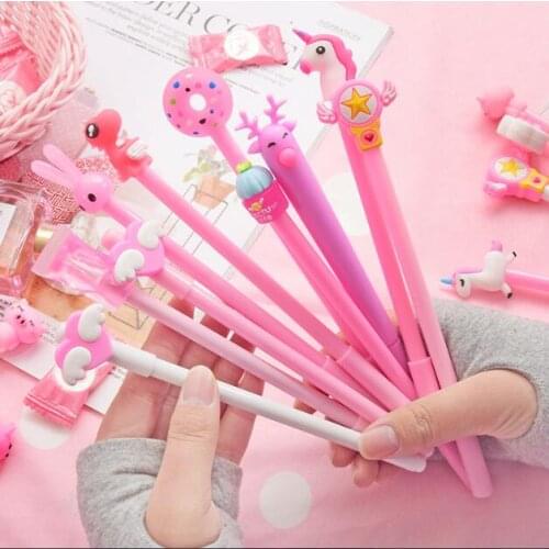 1 Piece Cartoon Anime Black Ink Gel Pen Students Writing Pen Promotion Pen School Office Custom Pen Stationery