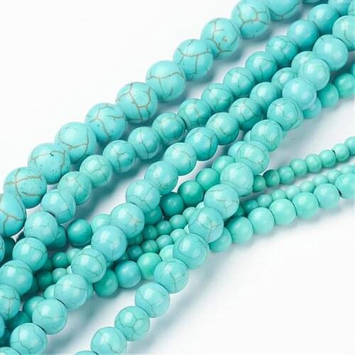 10Strands 4~10mm Round Bead Strands For Jewelry Making, Hole: 1~1.5mm, about 40~90pcs/strand, 16"