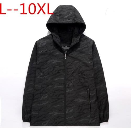5xl 6xl 8xl 10xl Spring Autumn Mens Casual Camouflage Hoodie Jacket Men Waterproof Clothes Mens Windbreaker Coat Male Outwear