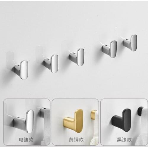 MTTUZK Brass Clothes Hook Wall Hanger Single Creative Black Coat Hook Robe Hook For Home Kitchen Wall Door Bathroom Hook